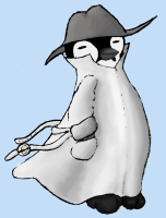 Ik, detective Pinguin Potter, zal deze zaak oplossen!